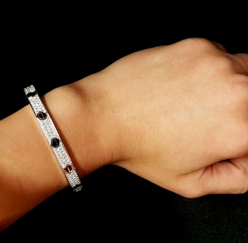 [Rose Tomorrow]LOVE BRACELET 6.1MM DIAMOND-PAVED CERAMIC